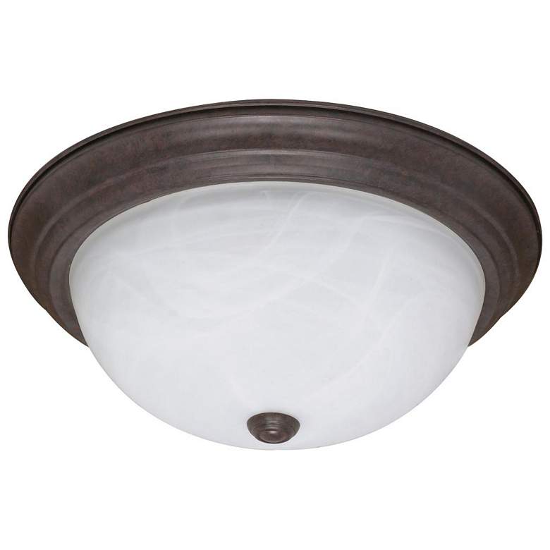 Image 1 3 Light; 15 in.; Flush Mount; Alabaster Glass