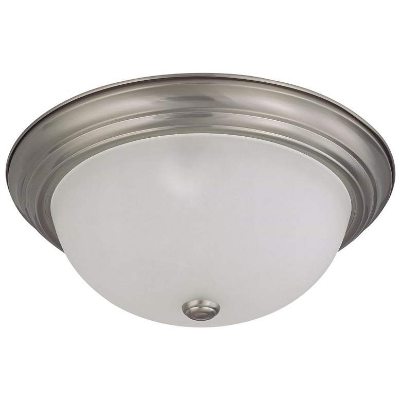 Image 1 3 Light; 15 in.; Flush Mount with Frosted White Glass