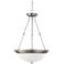 3 Light; 15 in.; Pendant with Frosted White Glass