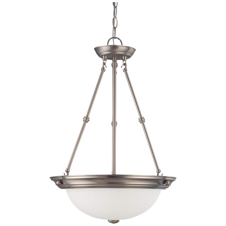 Image 1 3 Light; 15 in.; Pendant with Frosted White Glass