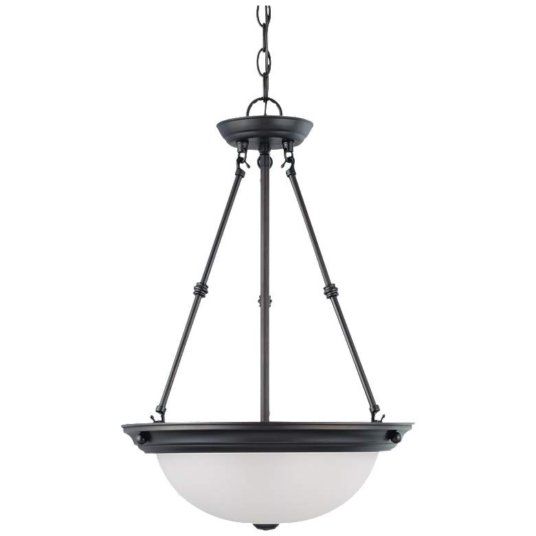 Image 1 3 Light; 15 in.; Pendant with Frosted White Glass