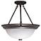 3 Light; 15 in.; Semi-Flush; Alabaster Glass