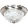 3 Light - 15" - Flush Mount - Clear Ribbed Glass - Brushed Nickel Fini