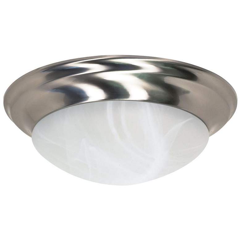 Image 1 3 Light; 17 in.; Flush Mount; Twist and Lock with Alabaster Glass