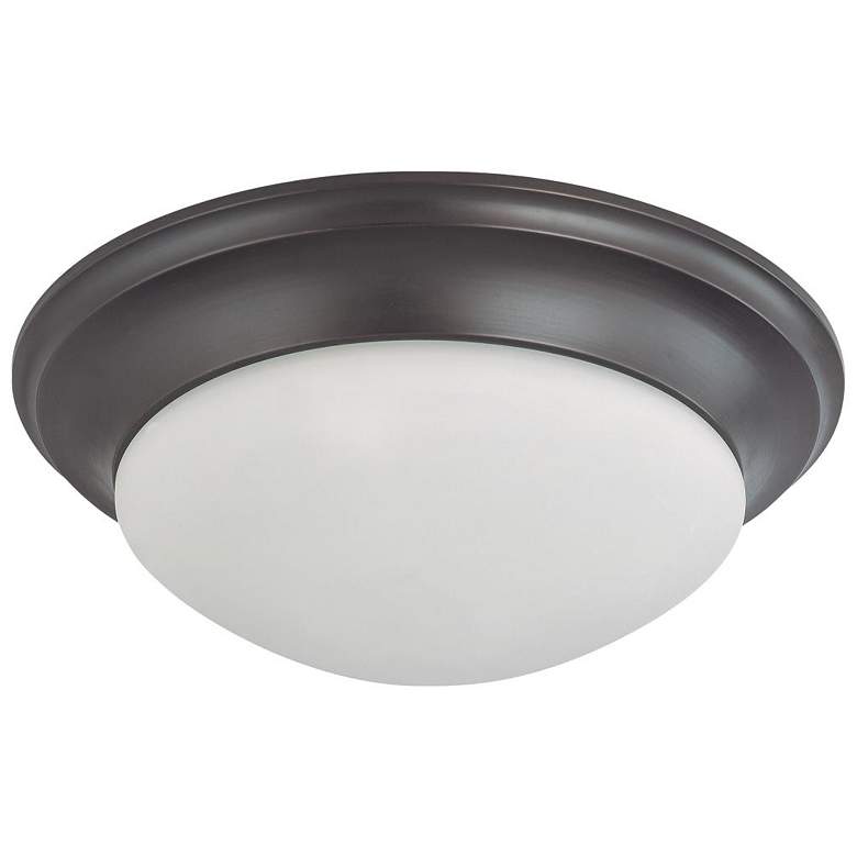 Image 1 3 Light; 17 in.; Flush Mount Twist and Lock with Frosted White Glass