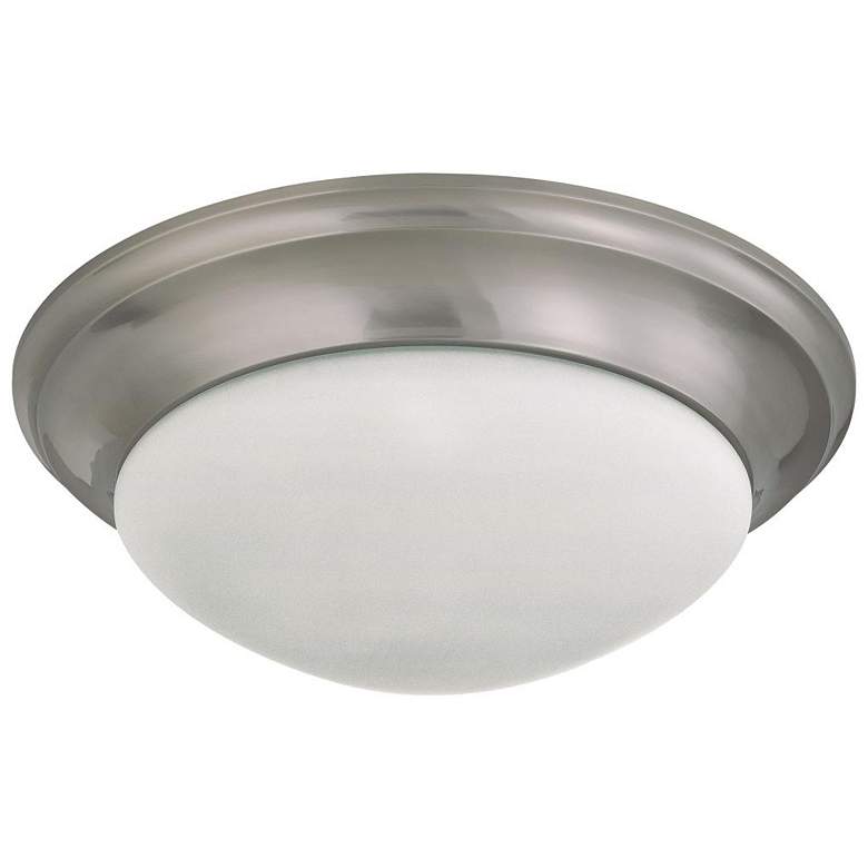 Image 1 3 Light; 17 in.; Flush Mount Twist and Lock with Frosted White Glass