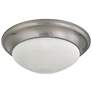 3 Light; 17 in.; Flush Mount Twist and Lock with Frosted White Glass