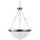 3 Light; 20 in.; Pendant with Frosted White Glass