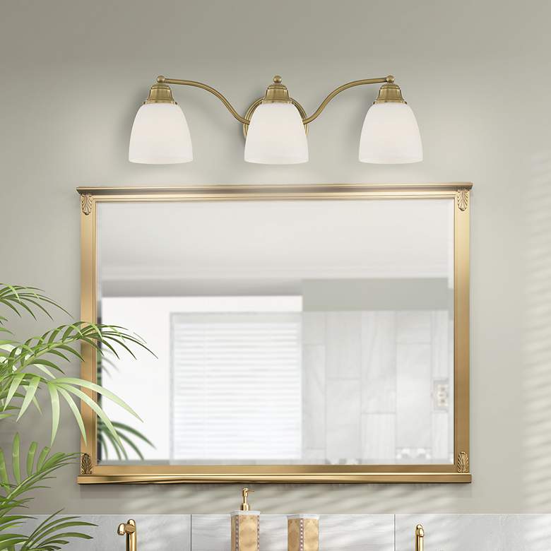 Image 1 3 Light Antique Brass Bath Vanity