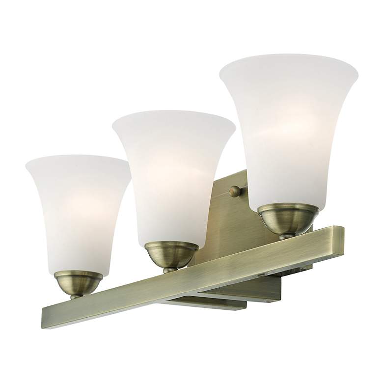 Image 6 3 Light Antique Brass Bath Vanity more views