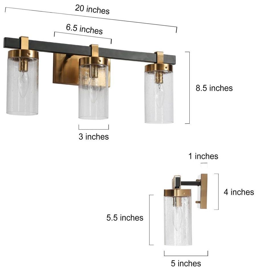 Image 3 3-Light Antique Brass Bathroom Vanity Light more views