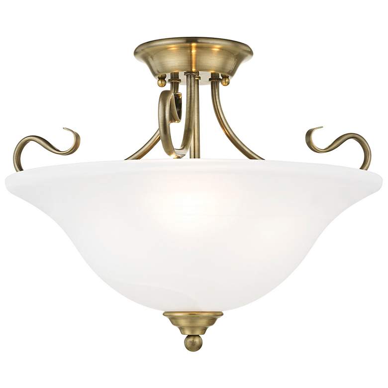 Image 2 3 Light Antique Brass Ceiling Mount