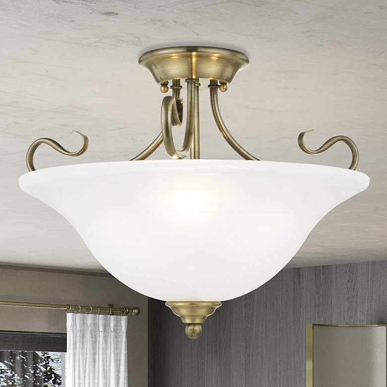 Image 1 3 Light Antique Brass Ceiling Mount