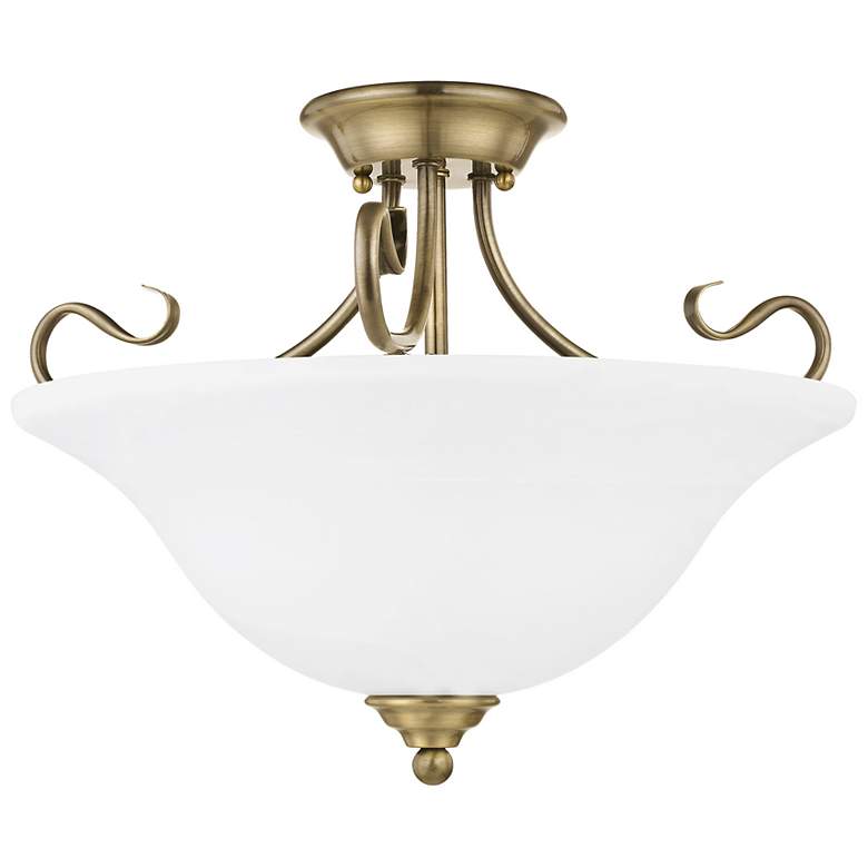 Image 3 3 Light Antique Brass Ceiling Mount more views