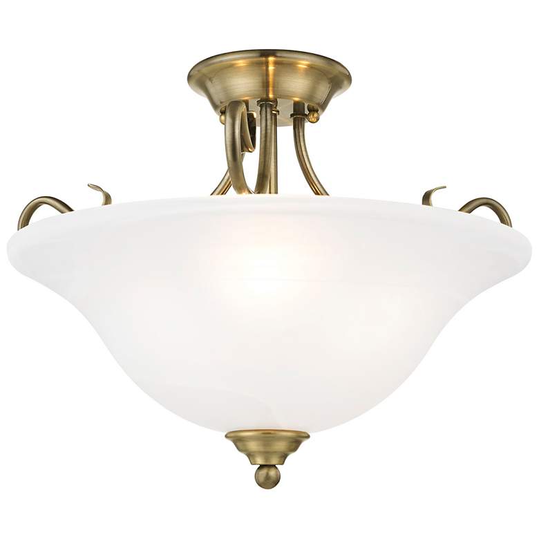 Image 4 3 Light Antique Brass Ceiling Mount more views