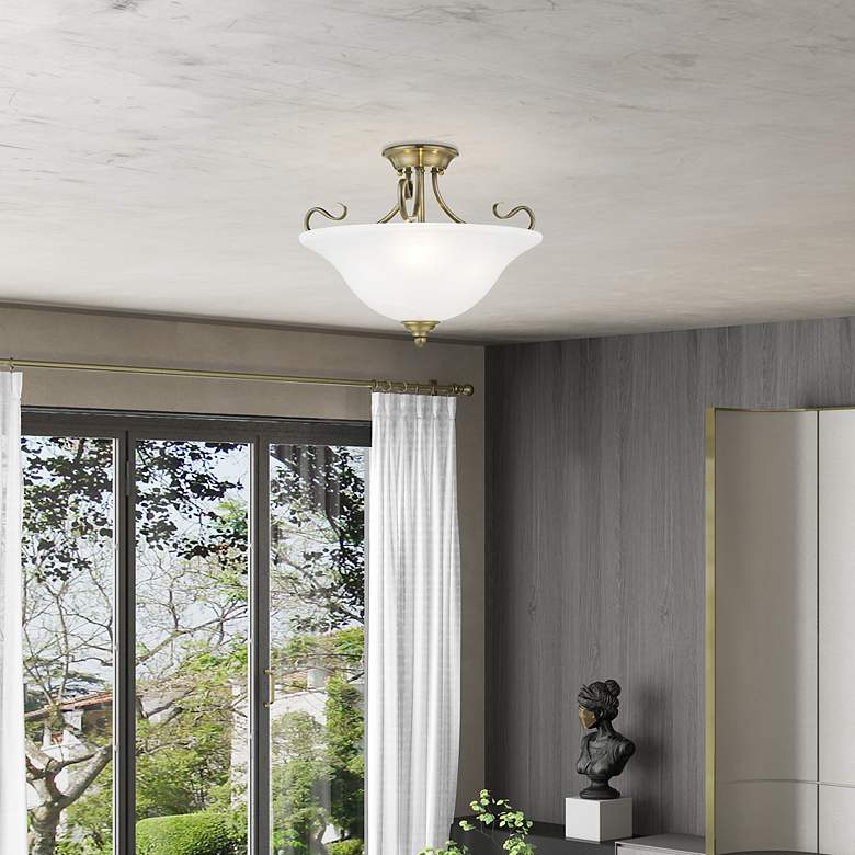 Image 6 3 Light Antique Brass Ceiling Mount more views
