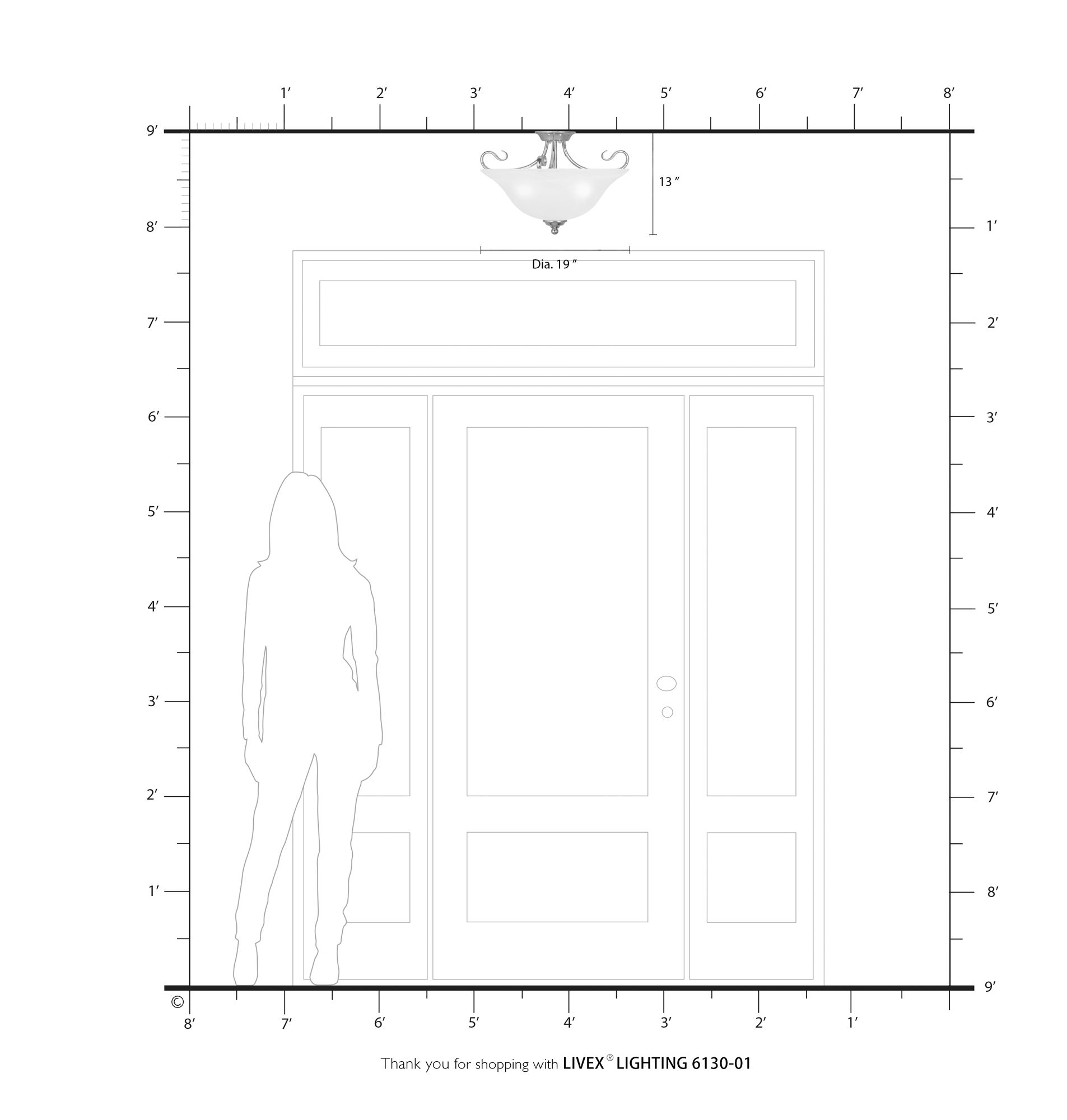 3 Light Antique Brass Ceiling Mount