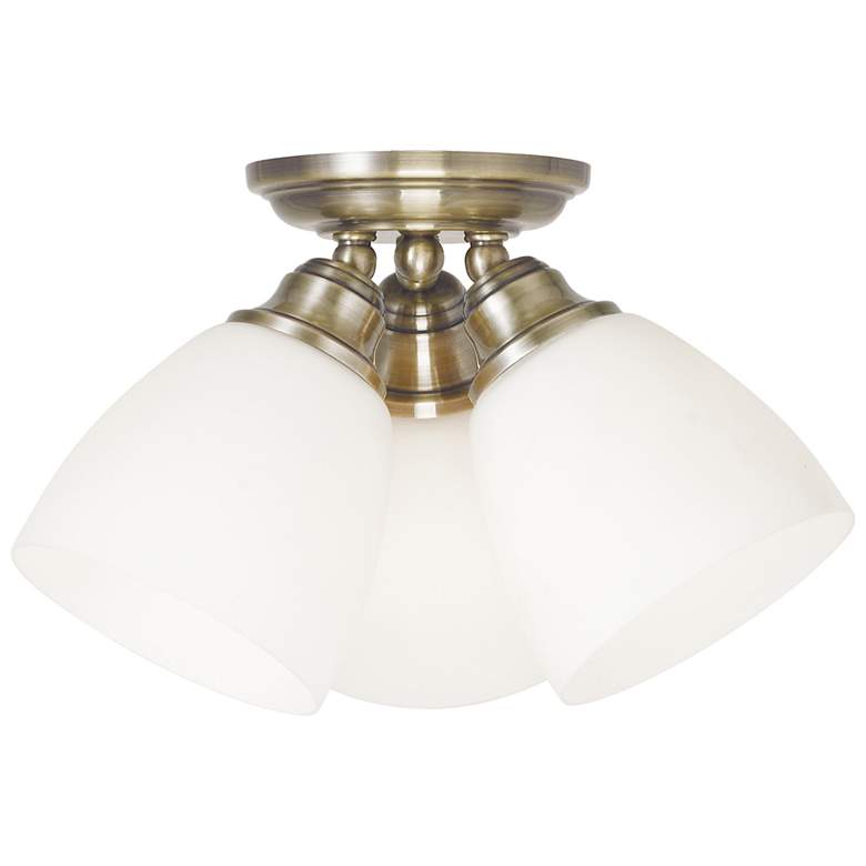 Image 1 3 Light Antique Brass Ceiling Mount