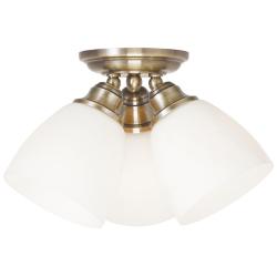 3 Light Antique Brass Ceiling Mount