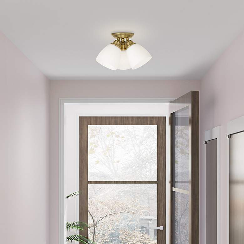 Image 3 3 Light Antique Brass Ceiling Mount more views