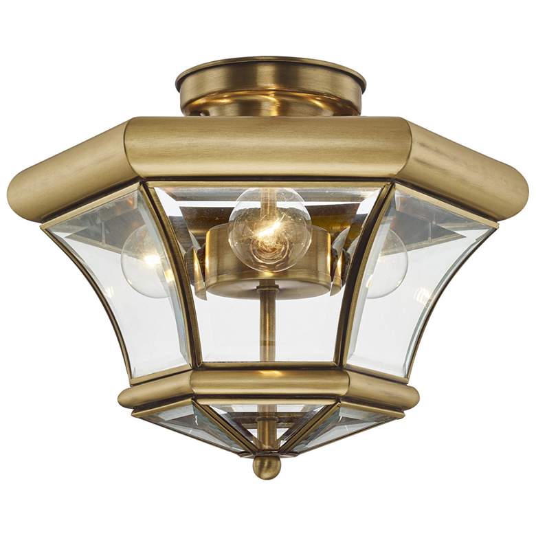 Image 1 3 Light Antique Brass Ceiling Mount