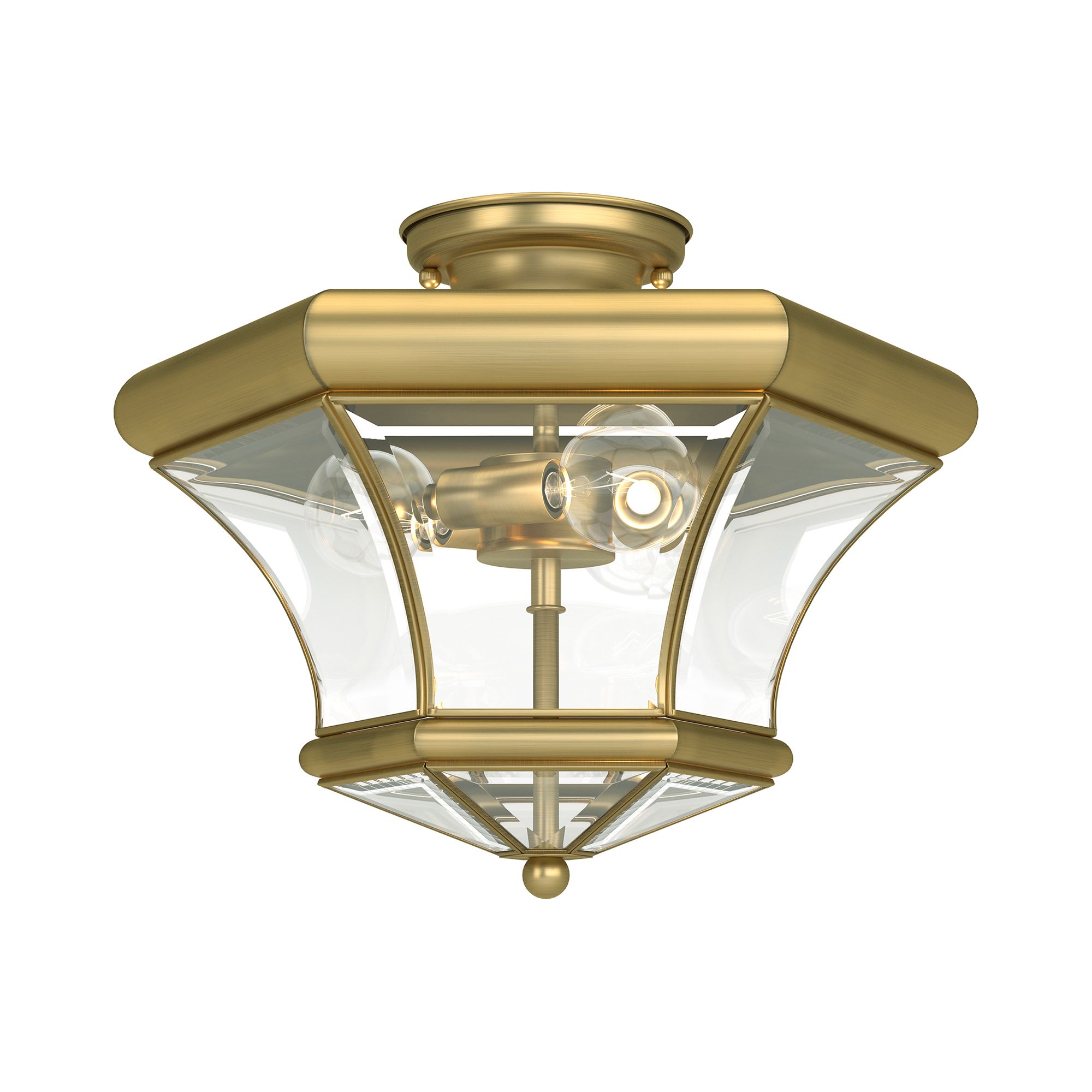 Image 3 3 Light Antique Brass Ceiling Mount more views