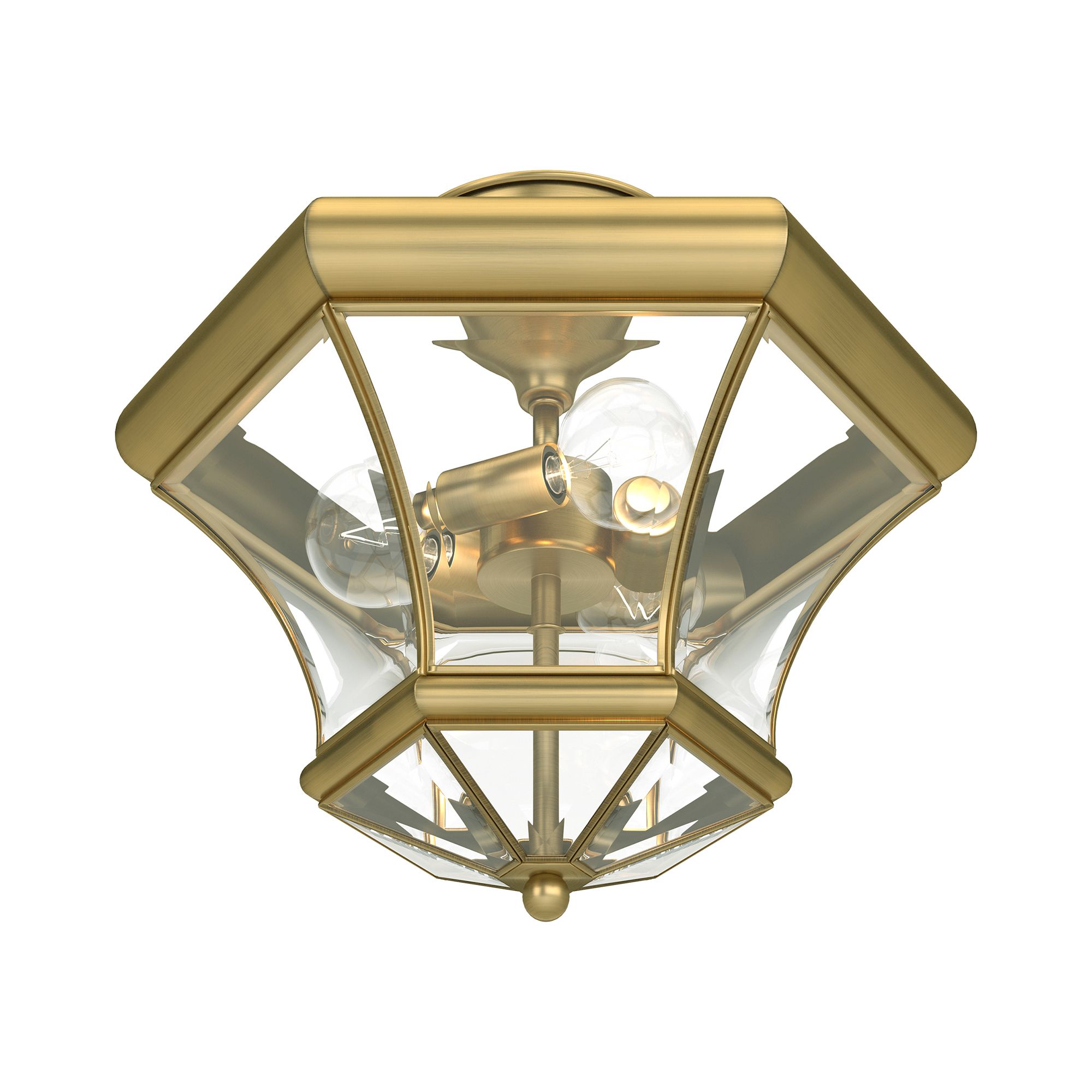 Image 5 3 Light Antique Brass Ceiling Mount more views