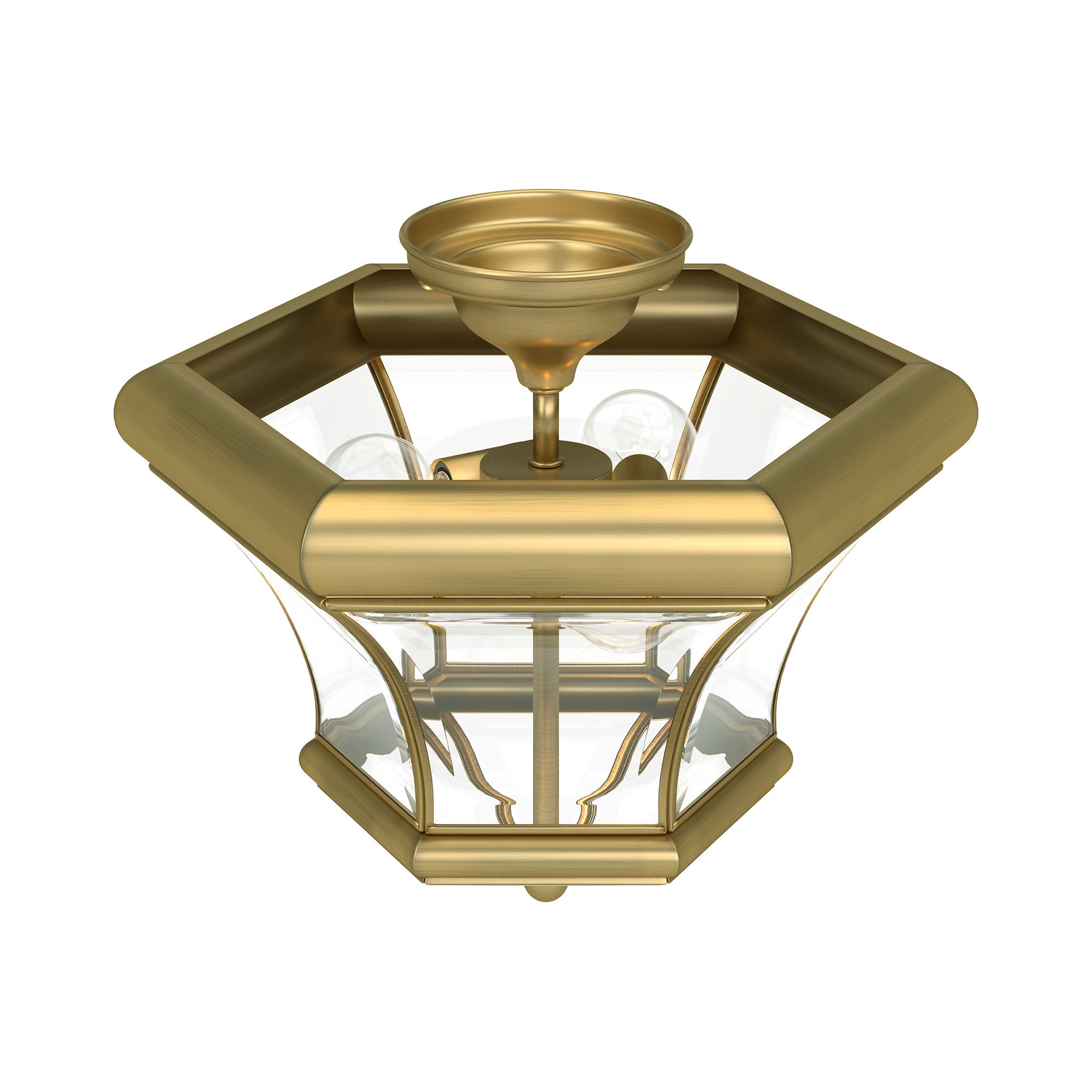 Image 6 3 Light Antique Brass Ceiling Mount more views