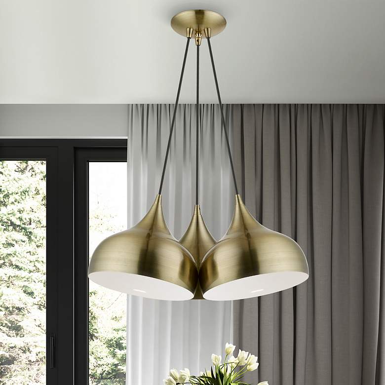 Image 1 3 Light Antique Brass Cluster Pendant