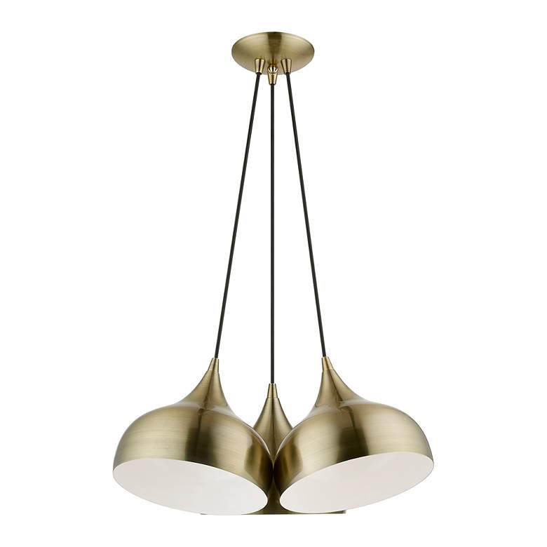 Image 3 3 Light Antique Brass Cluster Pendant more views