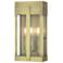 3 Light Antique Brass Large Outdoor Wall Lantern with Clear Glass