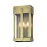 3_3 Light Antique Brass Large Outdoor Wall Lantern with Clear Glass more views
