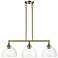 3 Light Antique Brass Linear Chandelier