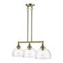 5_3 Light Antique Brass Linear Chandelier more views