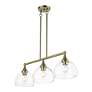 6_3 Light Antique Brass Linear Chandelier more views