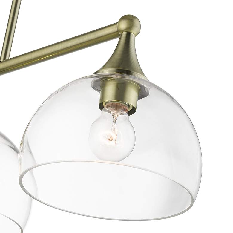 Image 7 3 Light Antique Brass Linear Chandelier more views