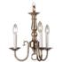 3 Light Antique Brass Mini Chandelier