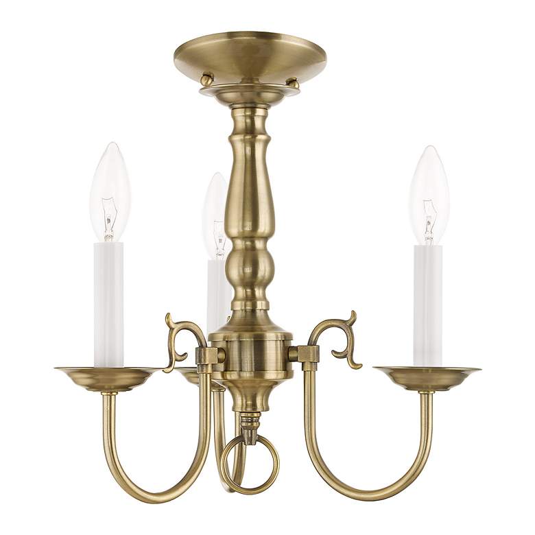 Image 7 3 Light Antique Brass Mini Chandelier more views