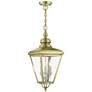 2_3 Light Antique Brass Outdoor Large Pendant Lantern