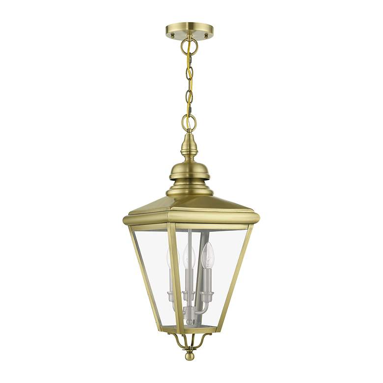 Image 4 3 Light Antique Brass Outdoor Large Pendant Lantern more views