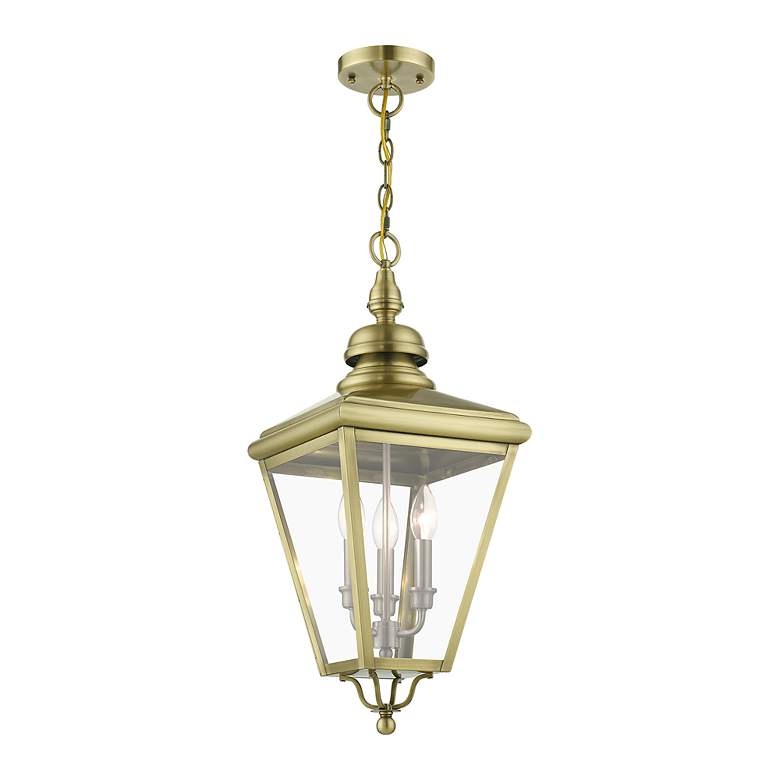 Image 5 3 Light Antique Brass Outdoor Large Pendant Lantern more views