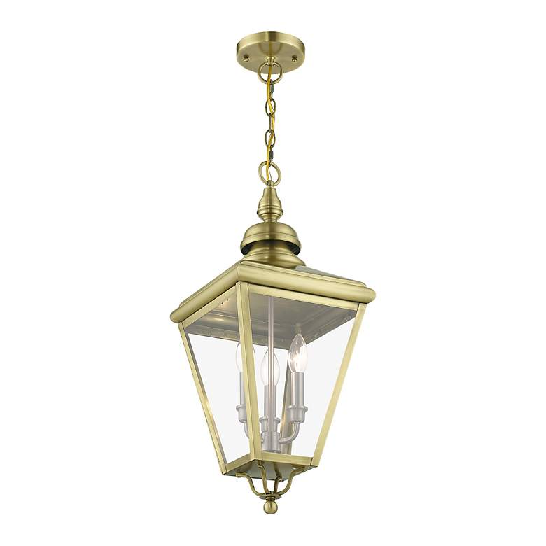Image 6 3 Light Antique Brass Outdoor Large Pendant Lantern more views