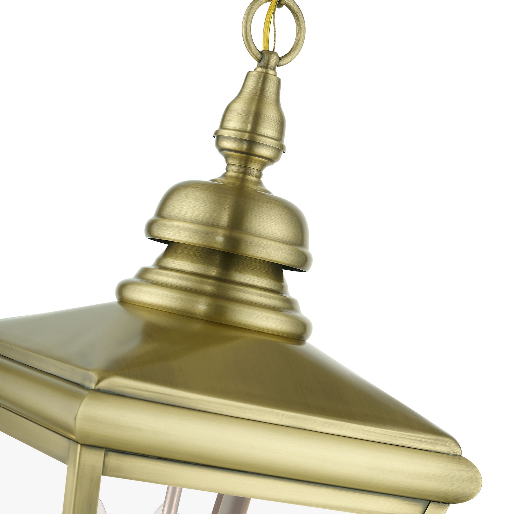 3 Light Antique Brass Outdoor Large Pendant Lantern