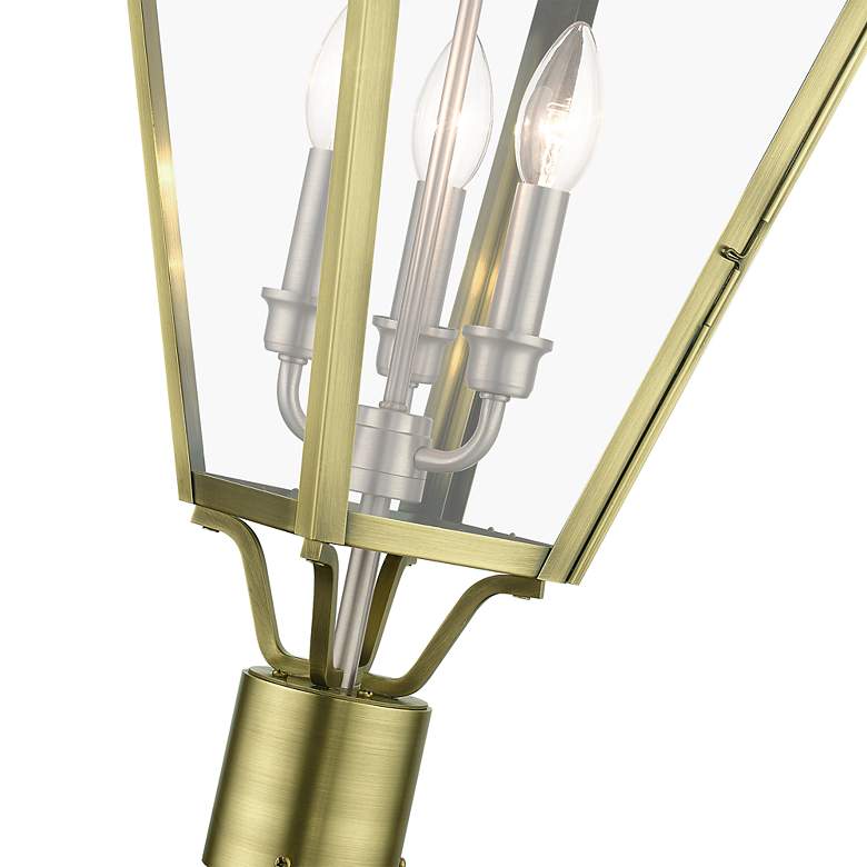 Image 6 3 Light Antique Brass Outdoor Large Post Top Lantern more views