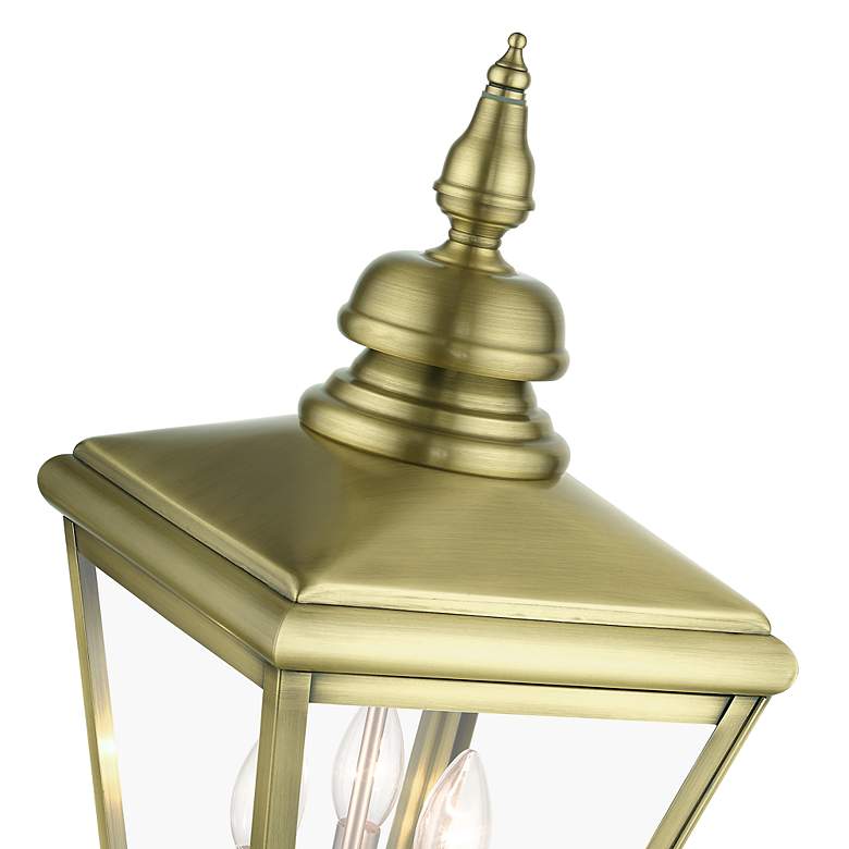 Image 7 3 Light Antique Brass Outdoor Large Post Top Lantern more views