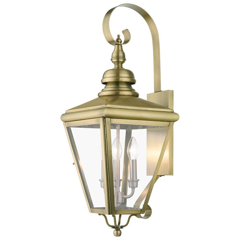 Image 1 3 Light Antique Brass Outdoor Large Wall Lantern