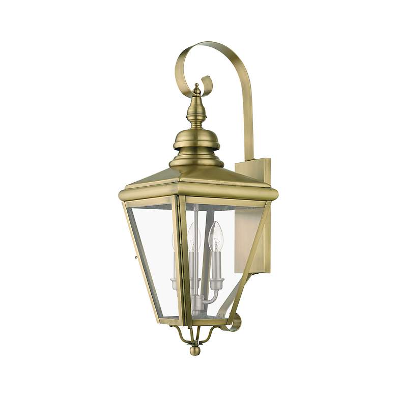 Image 3 3 Light Antique Brass Outdoor Large Wall Lantern more views