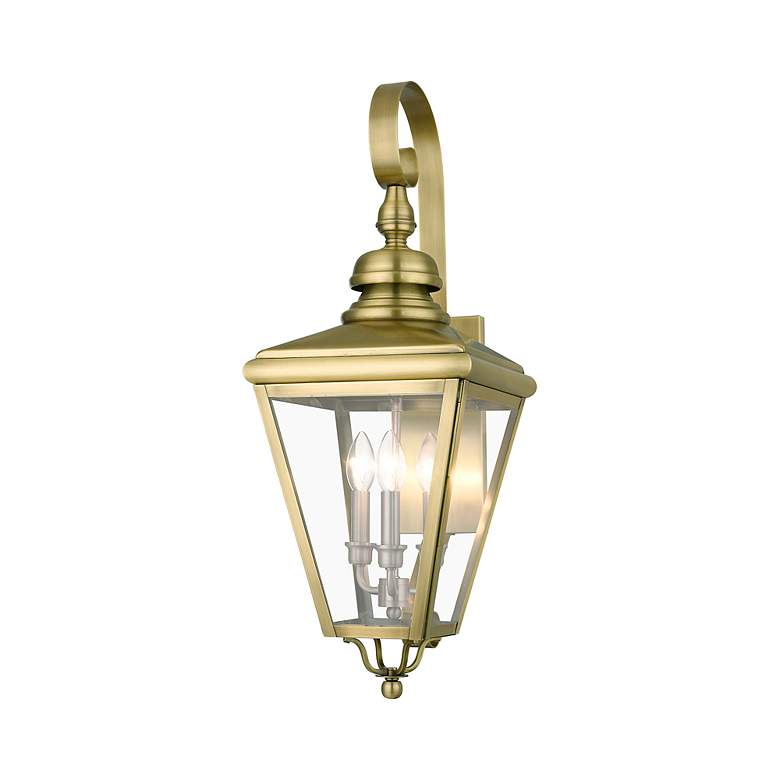 Image 4 3 Light Antique Brass Outdoor Large Wall Lantern more views