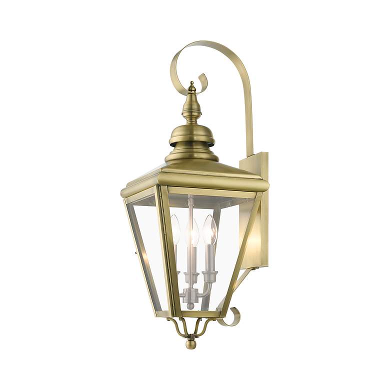 Image 5 3 Light Antique Brass Outdoor Large Wall Lantern more views