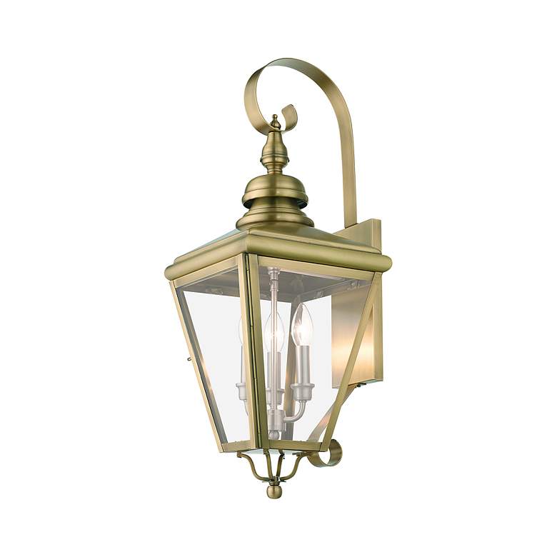 Image 6 3 Light Antique Brass Outdoor Large Wall Lantern more views